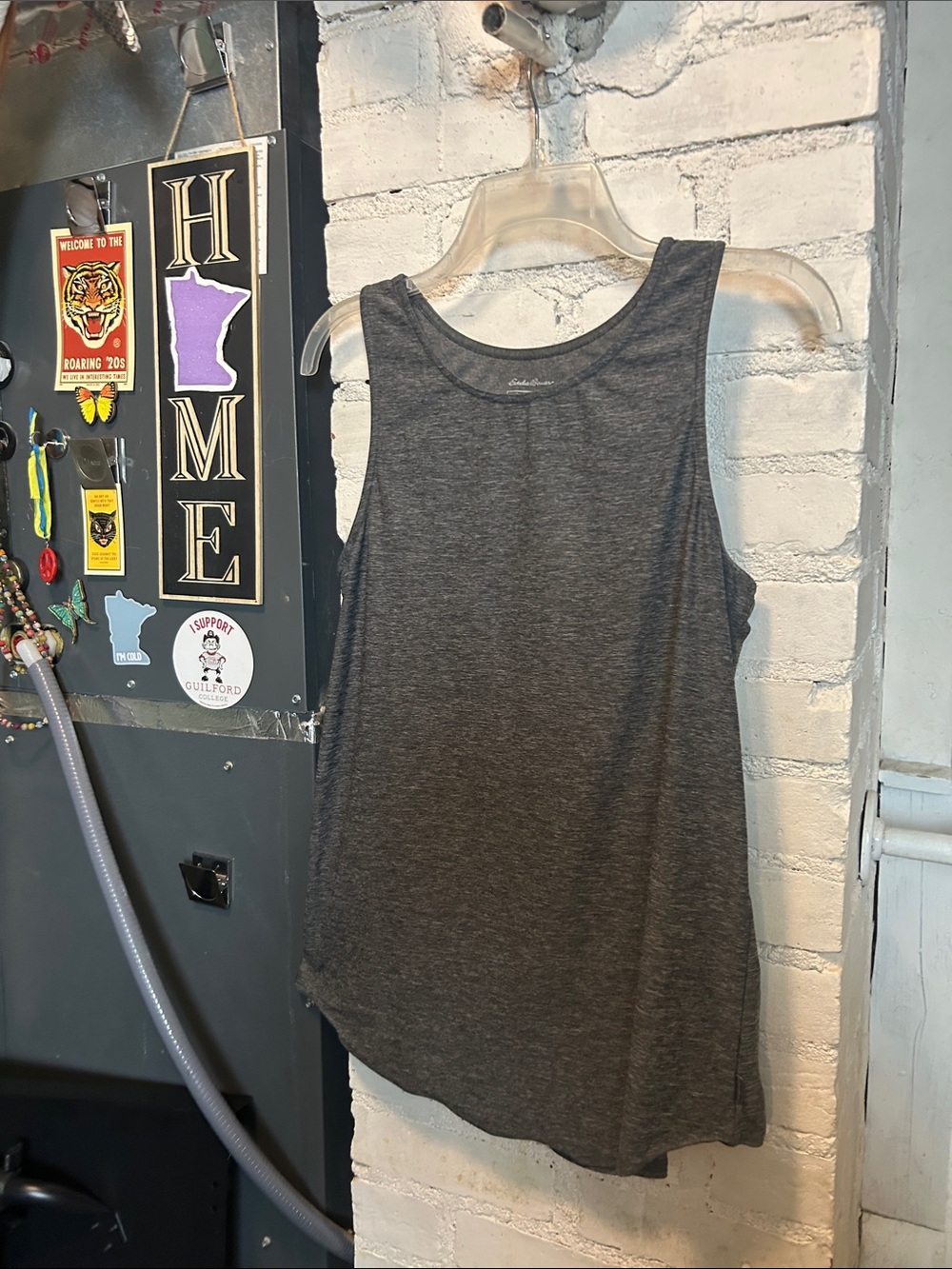Eddie Bauer Tunic Length Tank in Heather Grey Women Medium Regular